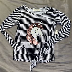 long sleeve shirt with unicorn, size 4/5 girls